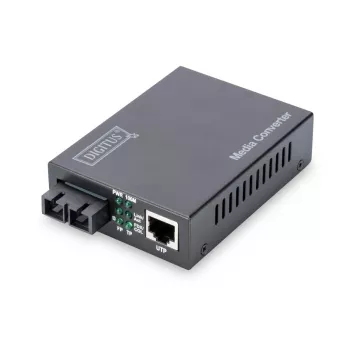DIGITUS Media Converter, daugiamodis 10/100Base-TX į 100Base-FX, su maitinimo šaltiniu, SC jungtis, iki 2 km
