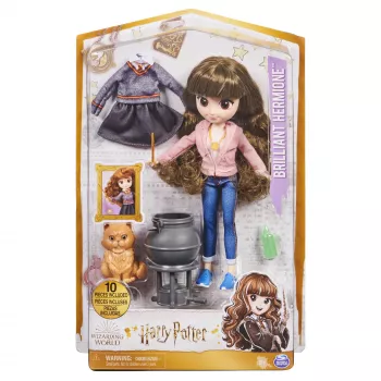 Wizarding World Harry Potter 8 colių (203 mm) Blizganti Hermiona Granger lėlė su 5 aksesuarais ir 2 aprangomis