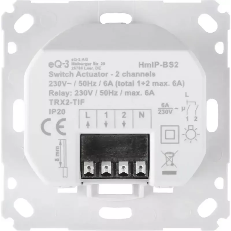 Perjungimo pavara Homematic IP 156757A0 — 230 V AC, 1380 W, 868.6 MHz