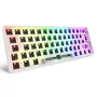 Kompaktiška 60% laida klaviatūra Sharkoon SKILLER SGK50 S4 — QWERTY vokiškas išdėstymas, RGB foninis apšvietimas, USB, 1,5 m laidas, balta