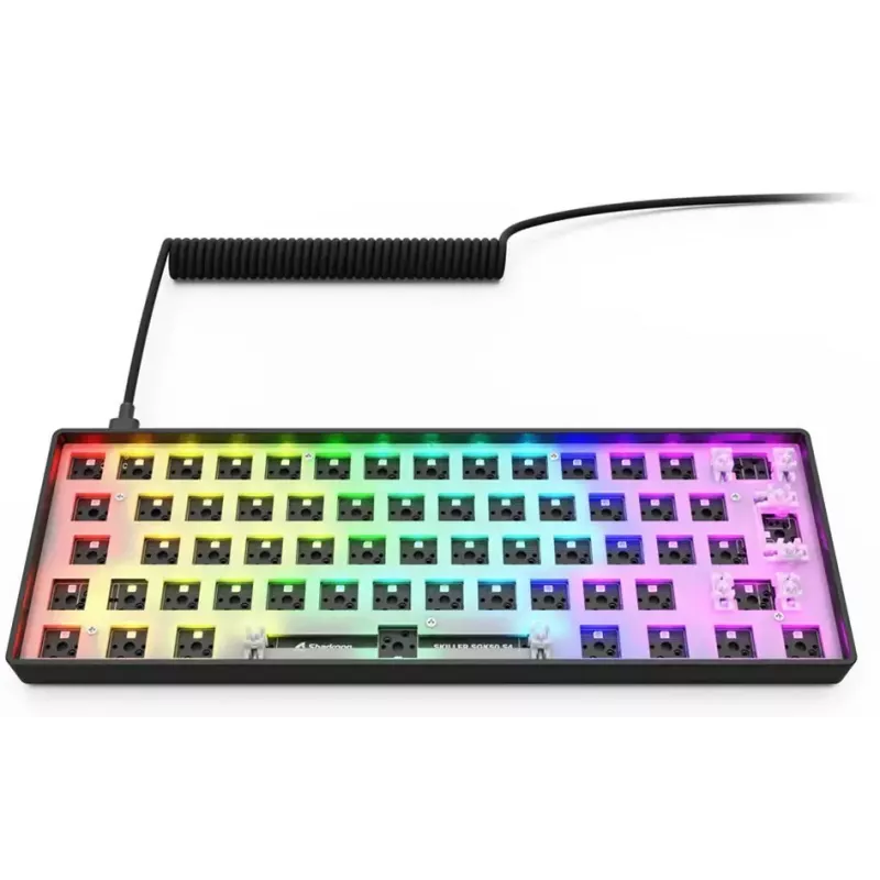 Mechaninė kompaktiška 60% klaviatūra Sharkoon SKILLER SGK50 S4 — Laidinė USB, QWERTY vokiškas išdėstymas, RGB foninis apšvietimas, 1,5 m laidas, juoda