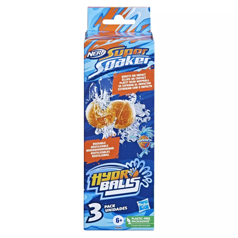 Nerf Super Soaker Hydro Balls 3 vnt., daugkartinio naudojimo vandens kamuoliukai