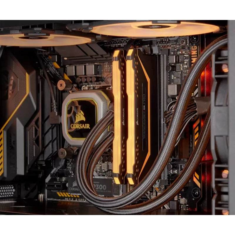 CORSAIR VENGEANCE RGB PRO 16GB (2x8GB) DDR4 3200MHz CL16 atminties rinkinys - Juoda (atidaryta pakuotė)