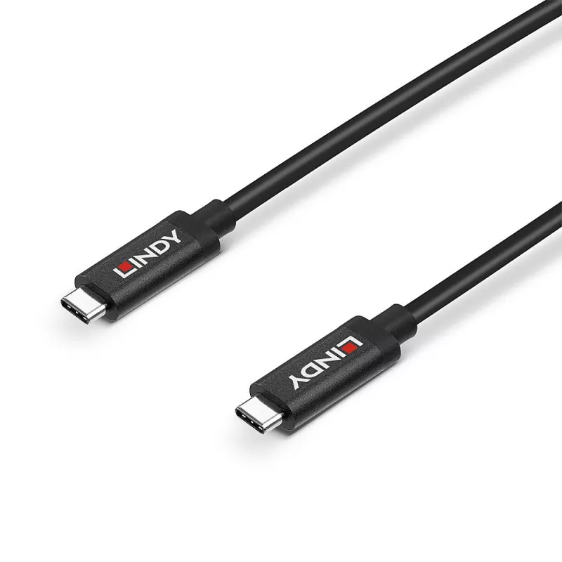 Lindy 5m Active USB 3.2 Gen 2 C/C laidas, 5 m, USB C, USB C, USB 3.2 Gen 2 (3.1 Gen 2), 10 Gbit/s, juoda