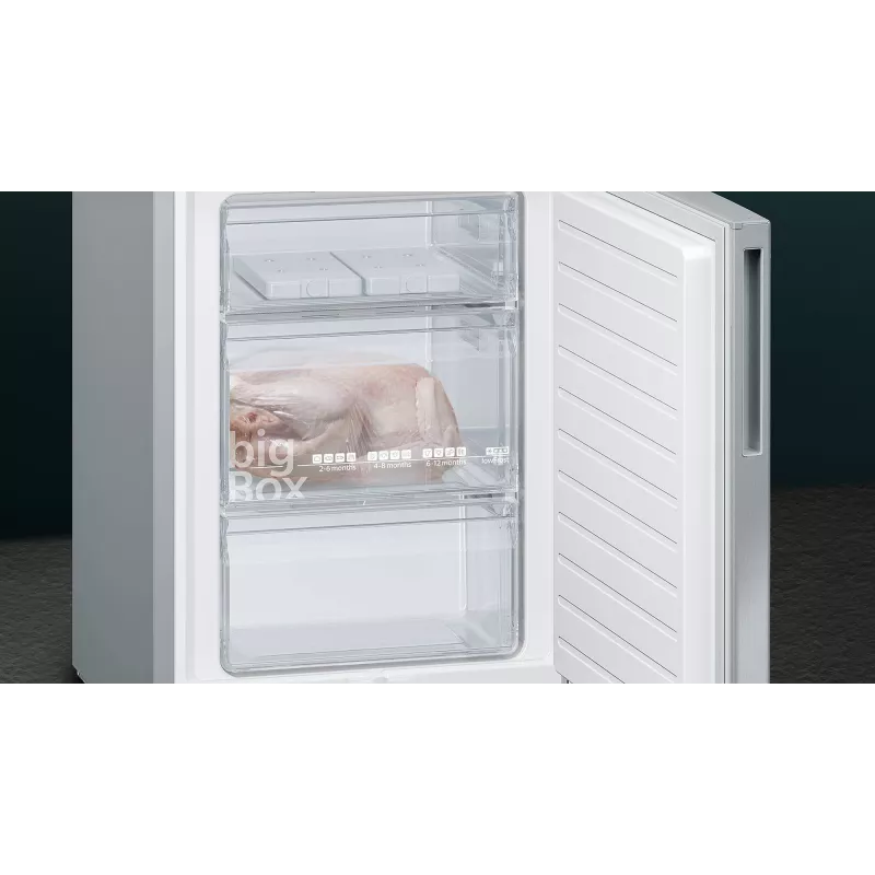 Šaldytuvas su šaldikliu Siemens iQ500 KG39EAICA, laisvai pastatomas, 343 L, sidabrinis