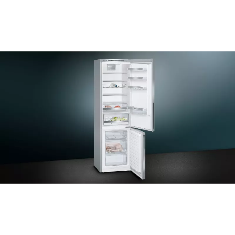 Šaldytuvas su šaldikliu Siemens iQ500 KG39EAICA, laisvai pastatomas, 343 L, sidabrinis