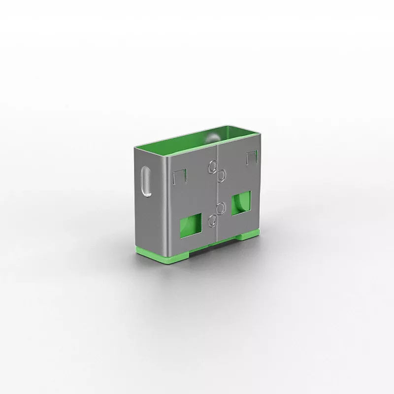 Lindy USB prievadų blokatorius (be rakto) – 10 vnt. pakuotė, spalva: žalia