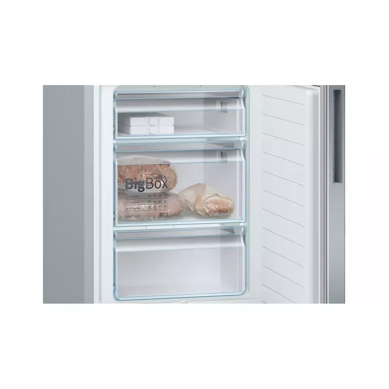 Bosch Serie 6 KGE36AICA šaldytuvas-šaldiklis, laisvai pastatomas, 308 L, nerūdijantis plienas