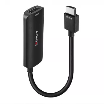 Lindy HDMI 4K60 į DisplayPort 1.2 keitiklis, 157 mm, HDMI A tipo (standartinis), DisplayPort, kištukas, lizdas, tiesus