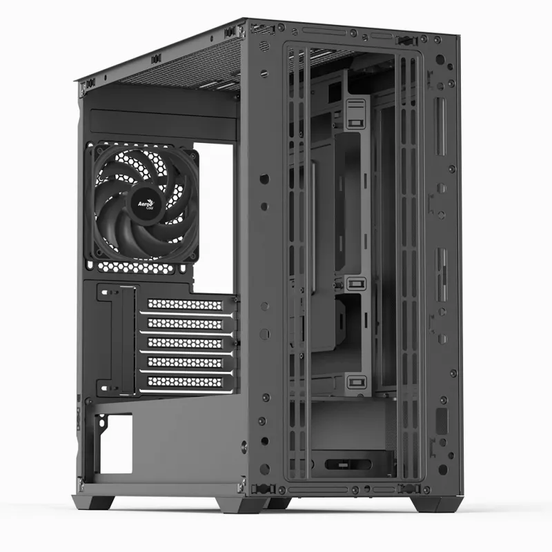 Mini bokštinis korpusas Aerocool D301A Black Wood ATX maitinimo šaltiniui