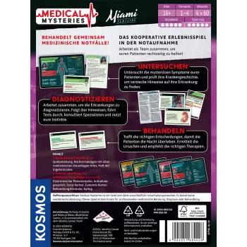 Kosmos Medical Mysteries - Miami Flatline stalo žaidimas, Dedukcija, 60 min