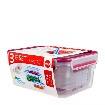 EMSA 508566 maisto laikymo indų rinkinys Stačiakampis Skaidrus 3 vnt