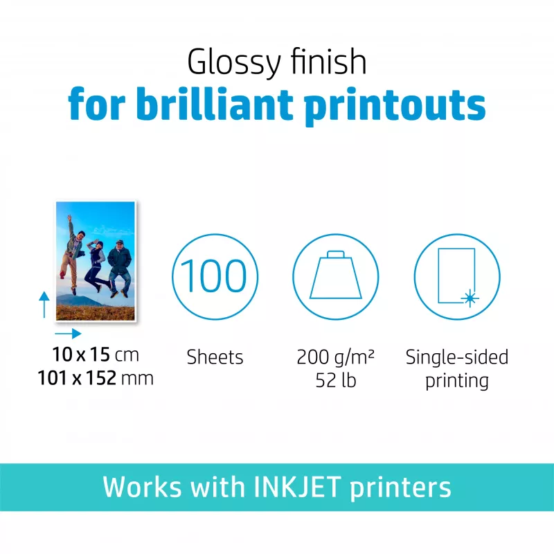 HP Everyday Photo Paper Glossy 200 g/m² 10×15 cm (101×152 mm) 100 lapų