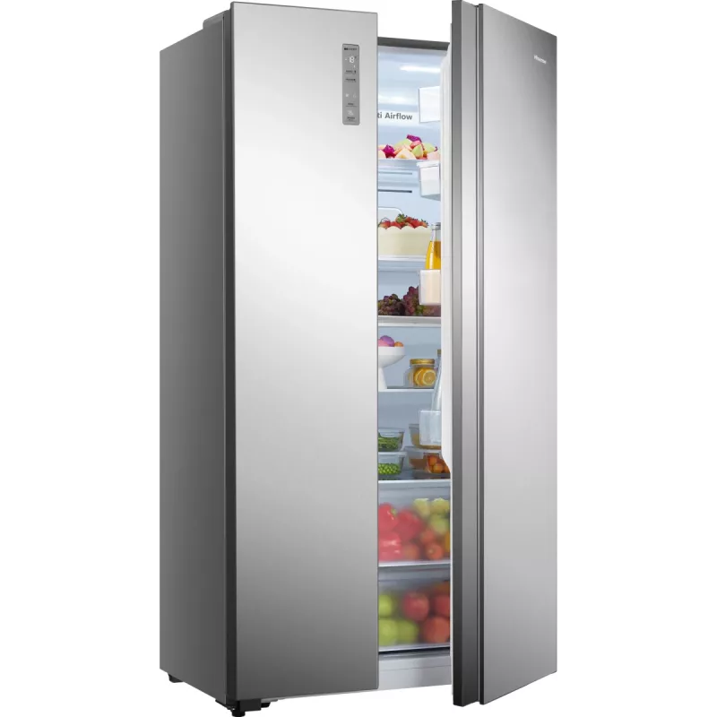 Šaldytuvas Hisense RS677N4ACC šoninės durelės, laisvai pastatomas, 519 L, nerūdijantis plienas