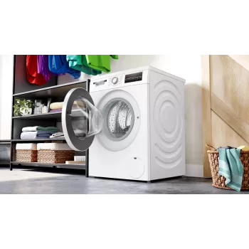 Bosch Serie 6 WUU28T22 Skalbimo mašina, priekinis pakrovimas, 9 kg, 1351 aps./min., balta