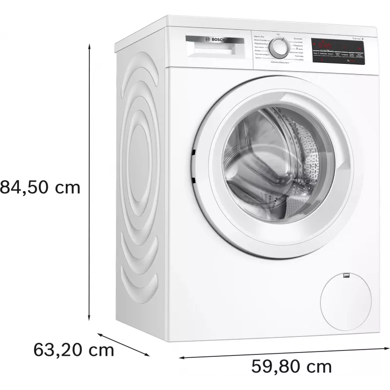 Bosch Serie 6 WUU28T22 Skalbimo mašina, priekinis pakrovimas, 9 kg, 1351 aps./min., balta