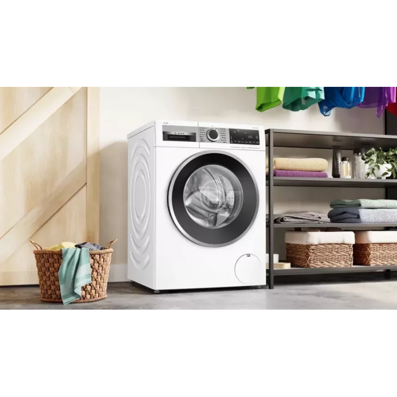 Bosch Serie 6 WGG244F40 skalbimo mašina, kraunama iš priekio, 9 kg, 1351 aps./min., i-DOS, balta/juoda