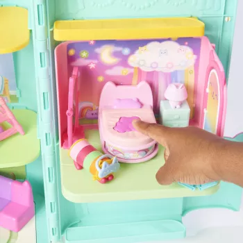 Gabby's Dollhouse Miegamasis Saldžių Sapnų su Pillow Cat figūrėle ir 3 aksesuarais, 3 baldais ir 2 pristatymais, žaislai vaikams nuo 3 metų