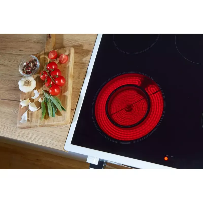Gorenje GEC6C40WD Laisvai pastatoma viryklė Elektrinė Keraminė kaitlentė Juoda, Balta