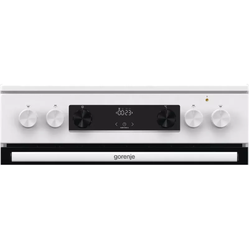Gorenje GEC6C40WD Laisvai pastatoma viryklė Elektrinė Keraminė kaitlentė Juoda, Balta