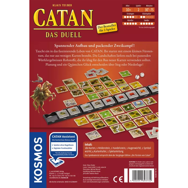 Kosmos CATAN - Das Duell kortų žaidimas, iki 2 žaidėjų, 10+ metų
