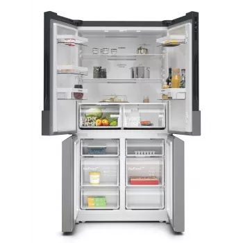 Šaldytuvas šaldiklis Siemens iQ300 KF96NVPEA laisvai pastatomas „French door“ 605 L sidabrinis