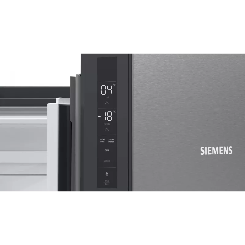 Šaldytuvas šaldiklis Siemens iQ300 KF96NVPEA laisvai pastatomas „French door“ 605 L sidabrinis
