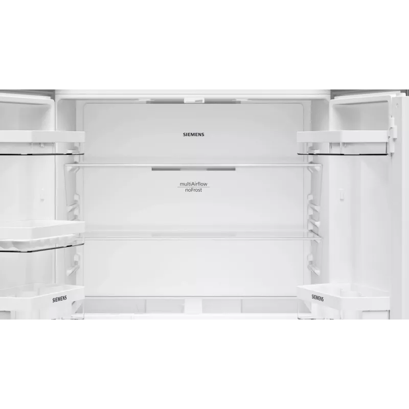 Šaldytuvas šaldiklis Siemens iQ300 KF96NVPEA laisvai pastatomas „French door“ 605 L sidabrinis