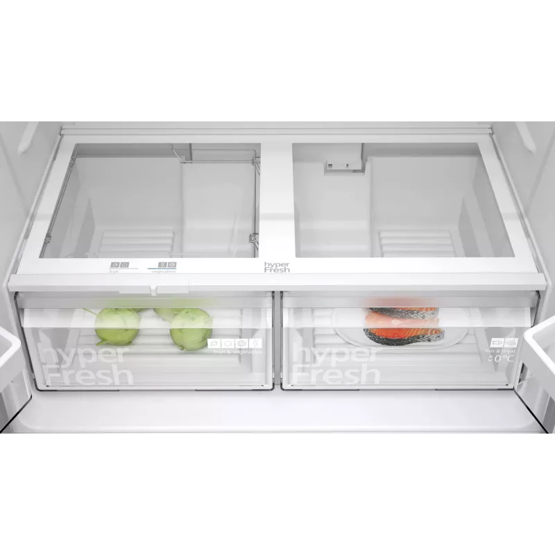 Šaldytuvas šaldiklis Siemens iQ300 KF96NVPEA laisvai pastatomas „French door“ 605 L sidabrinis