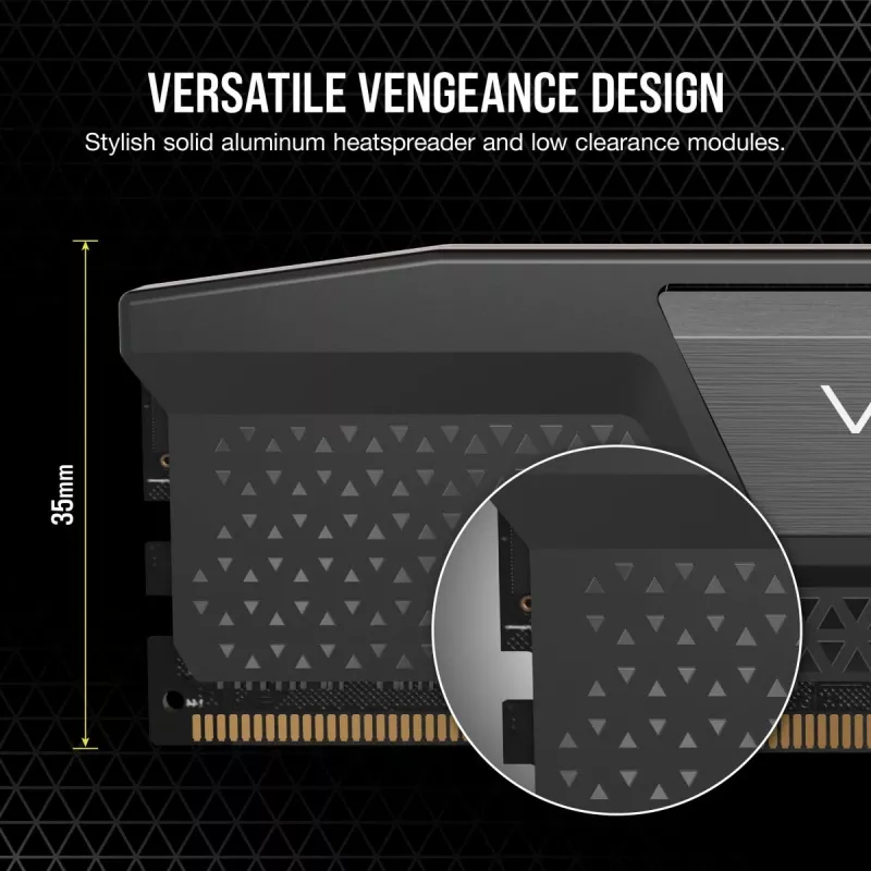 CORSAIR Vengeance 32GB (2x16GB) DDR5 6000MHz CL38 atminties rinkinys, juodas