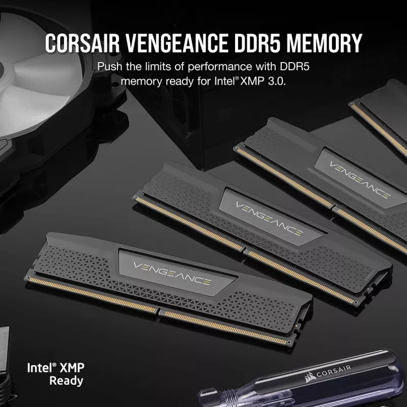 CORSAIR Vengeance 32GB (2x16GB) DDR5 6000MHz CL38 atminties rinkinys, juodas