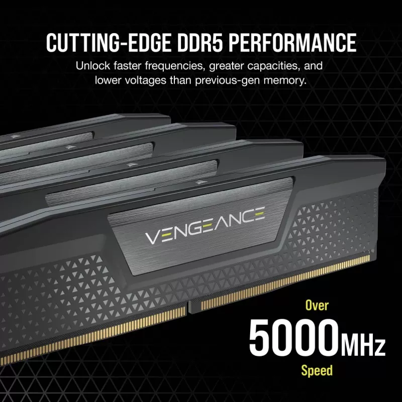 CORSAIR Vengeance 32GB (2x16GB) DDR5 6000MHz CL38 atminties rinkinys, juodas