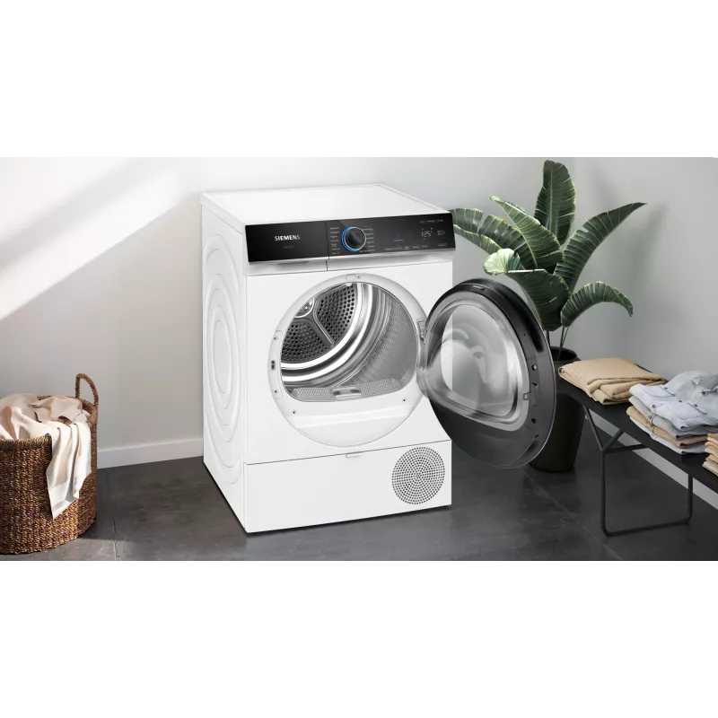 Siemens iQ700 WQ45B2B40 džiovinimo mašina Laisvai pastatoma Pakrovimas iš priekio 9 kg Balta