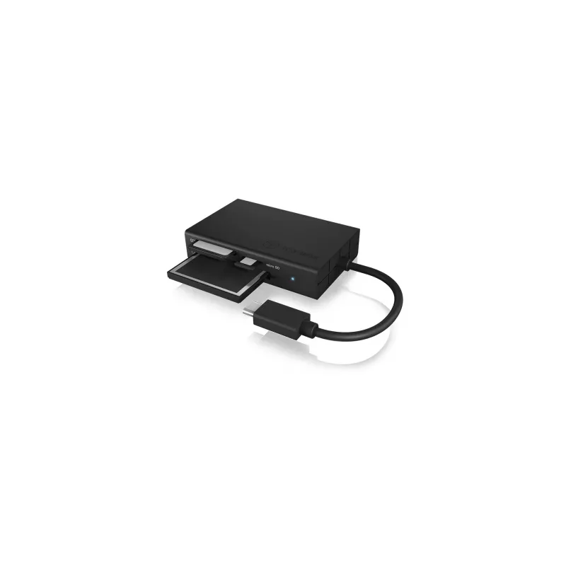 ICY BOX IB-CR401-C3 kortelių skaitytuvas USB 3.2 Gen 1 (3.1 Gen 1) Type-C juodas