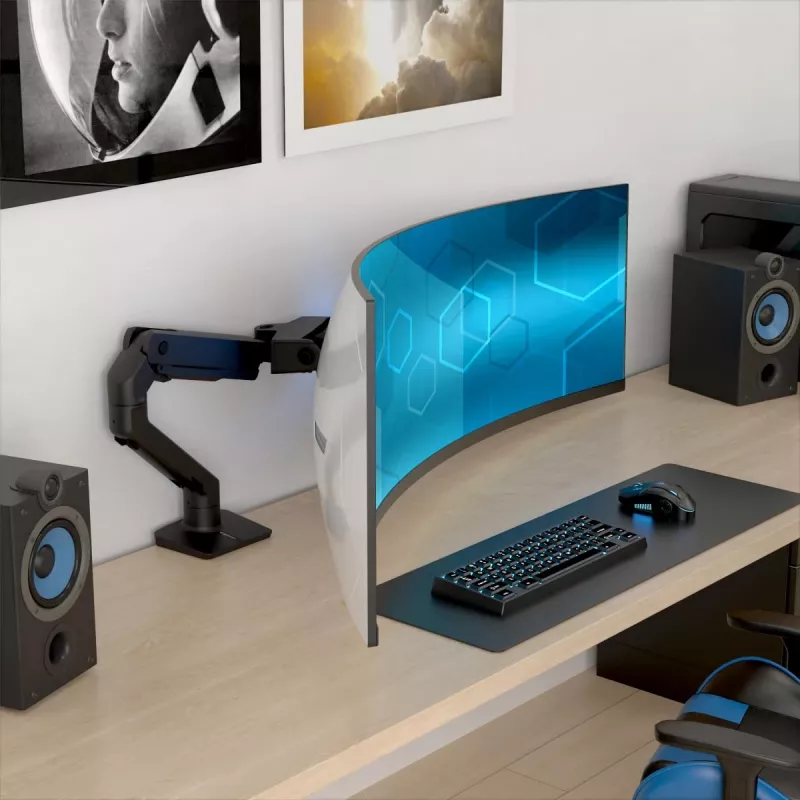 ERGOTRON HX stalo monitoriaus ranka su VHD pasukimo mechanizmu - matinė juoda
