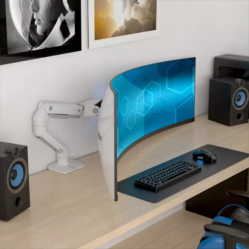 ERGOTRON HX stalinis monitoriaus laikiklis su VHD pasukimo mechanizmu - baltas