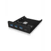 USB šakotuvas ICY BOX IB-HUB1418-i3 — GL3520/ASM1543, juodas, 101×137×25 mm