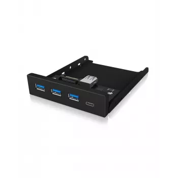 USB šakotuvas ICY BOX IB-HUB1418-i3 — GL3520/ASM1543, juodas, 101×137×25 mm