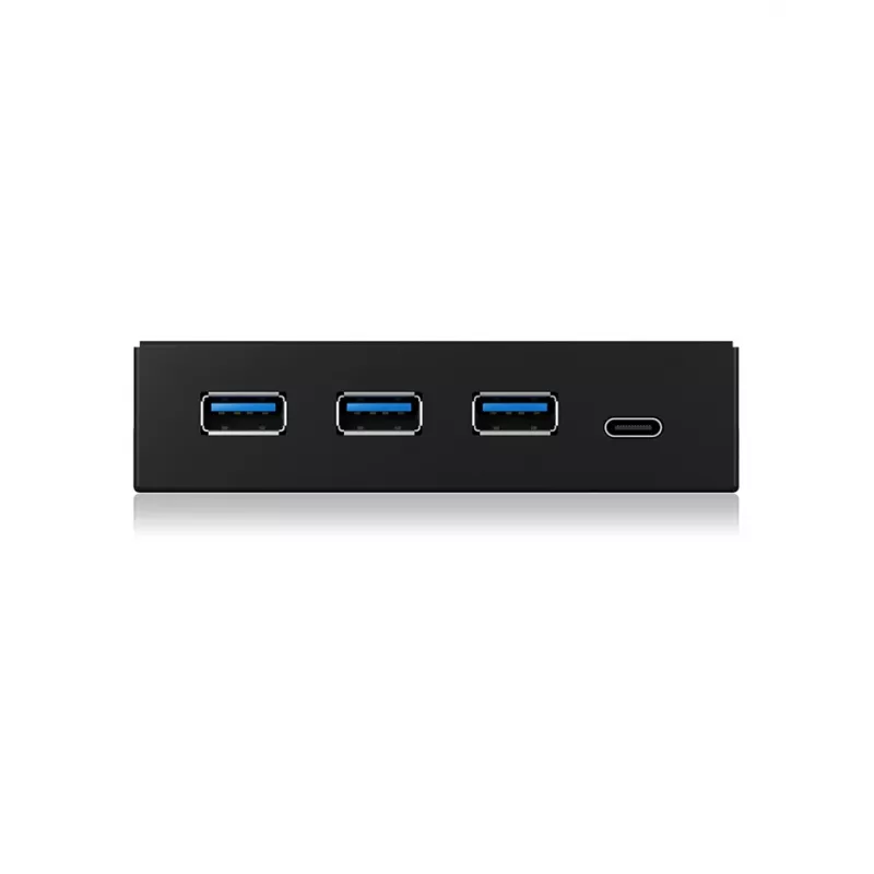 USB šakotuvas ICY BOX IB-HUB1418-i3 — GL3520/ASM1543, juodas, 101×137×25 mm