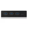 USB šakotuvas ICY BOX IB-HUB1418-i3 — GL3520/ASM1543, juodas, 101×137×25 mm