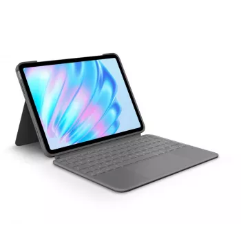 LOGITECH Combo Touch klaviatūrinis dėklas, skirtas iPad Air 11 colių 5 kartos, Oxford Grey, Qwertz Deutsch