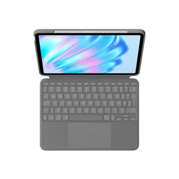 LOGITECH Combo Touch klaviatūrinis dėklas, skirtas iPad Air 11 colių 5 kartos, Oxford Grey, Qwertz Deutsch