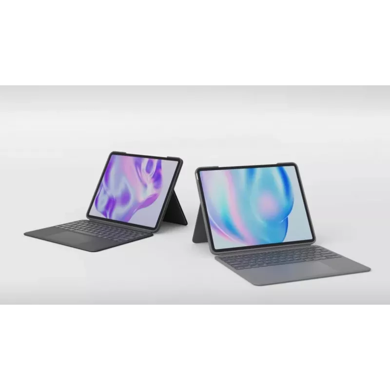 LOGITECH Combo Touch klaviatūrinis dėklas, skirtas iPad Air 11 colių 5 kartos, Oxford Grey, Qwertz Deutsch