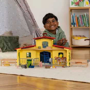 schleich FARM WORLD Didysis ūkis su gyvūnais ir aksesuarais, Ūkis, 3 m., Įvairiaspalvis, Plastikas