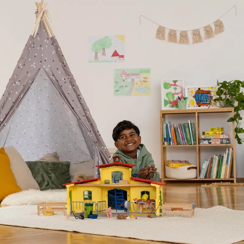schleich FARM WORLD Didysis ūkis su gyvūnais ir aksesuarais, Ūkis, 3 m., Įvairiaspalvis, Plastikas