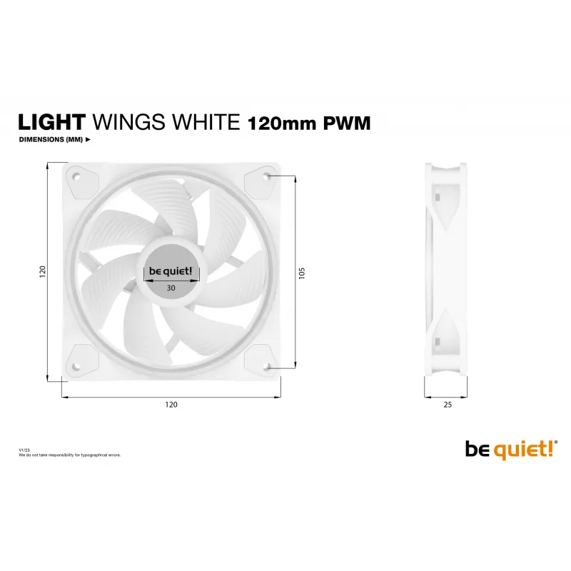 be quiet! Light Wings White 120mm PWM Triple Pack | 3 vnt. 12 cm kompiuterio korpuso ventiliatoriai