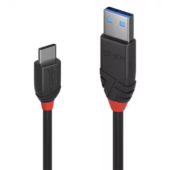 Lindy 1,5 m USB 3.2 Tipo A į C laidas, 10 Gbps, Black Line