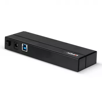 Lindy 7 prievadų USB 3.0 šakotuvas su BC 1.2 įkrovimu, juodas, plastikinis