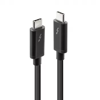 Lindy 1m Thunderbolt 3 laidas, pasyvus, kištukas-kištukas, 1 m, 20 Gbit/s, juoda, 60 W