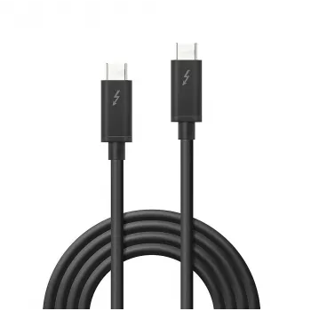 Lindy 1m Thunderbolt 3 laidas, pasyvus, kištukas-kištukas, 1 m, 20 Gbit/s, juoda, 60 W
